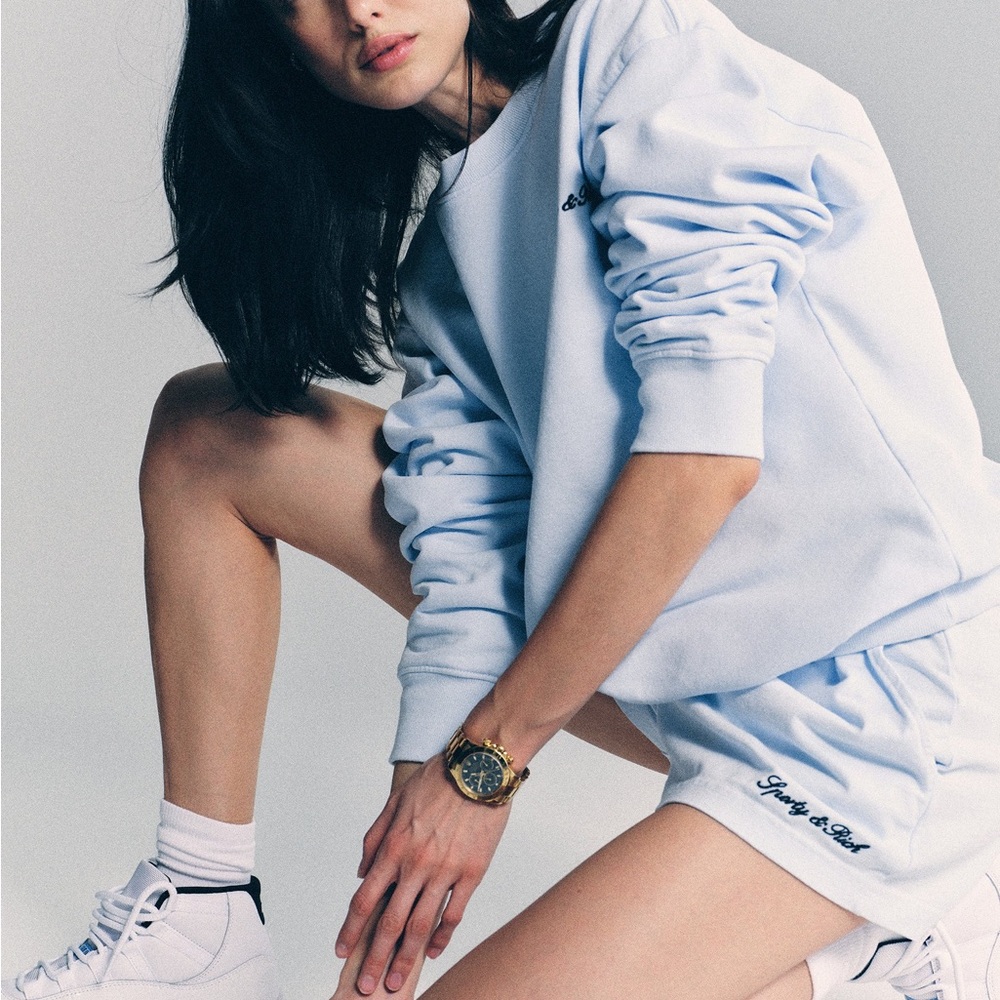 Sporty Rich Sweatshirt Syracuse Embroidered Crewneck Top Szโ XS